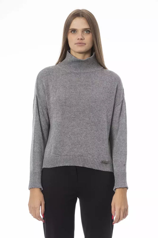 Gray Viscose Women Sweater