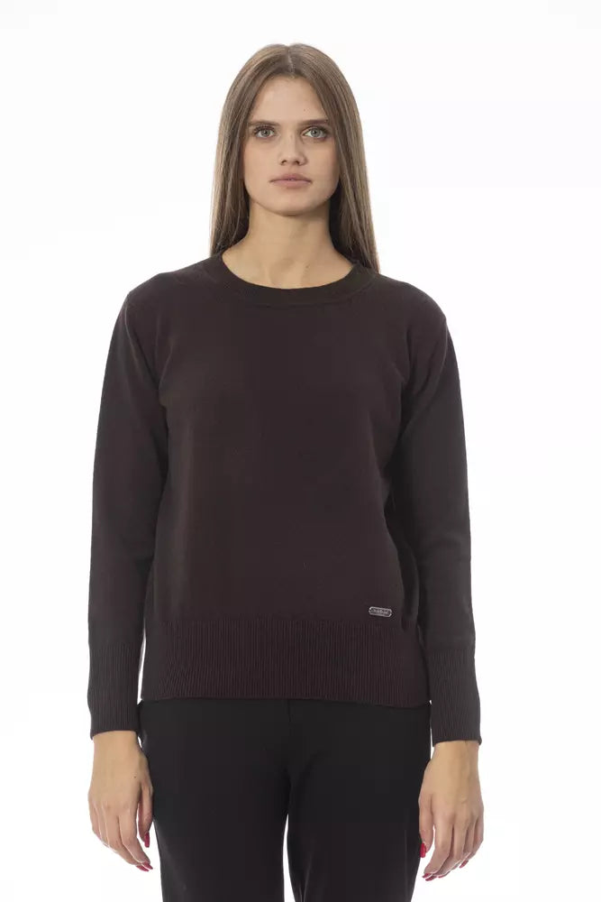 Brown Wool Women Sweater