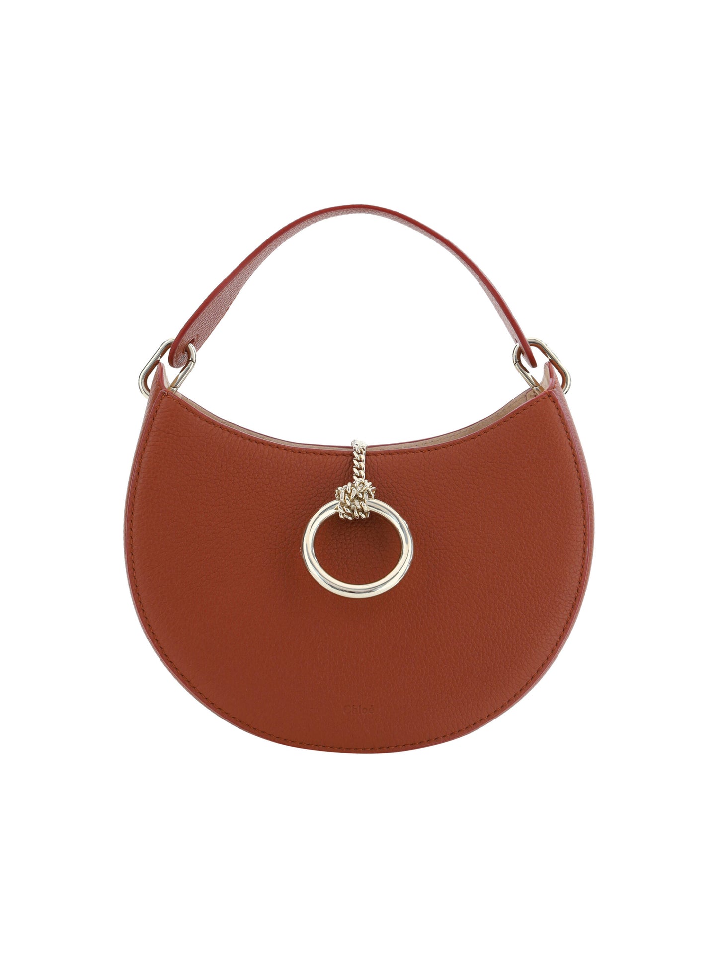 Bolso bandolera pequeño Arlène de piel en color marrón sepia