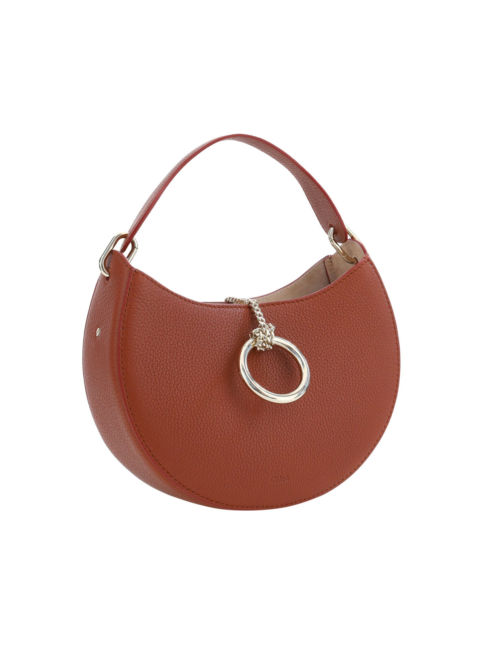 Bolso bandolera pequeño Arlène de piel en color marrón sepia