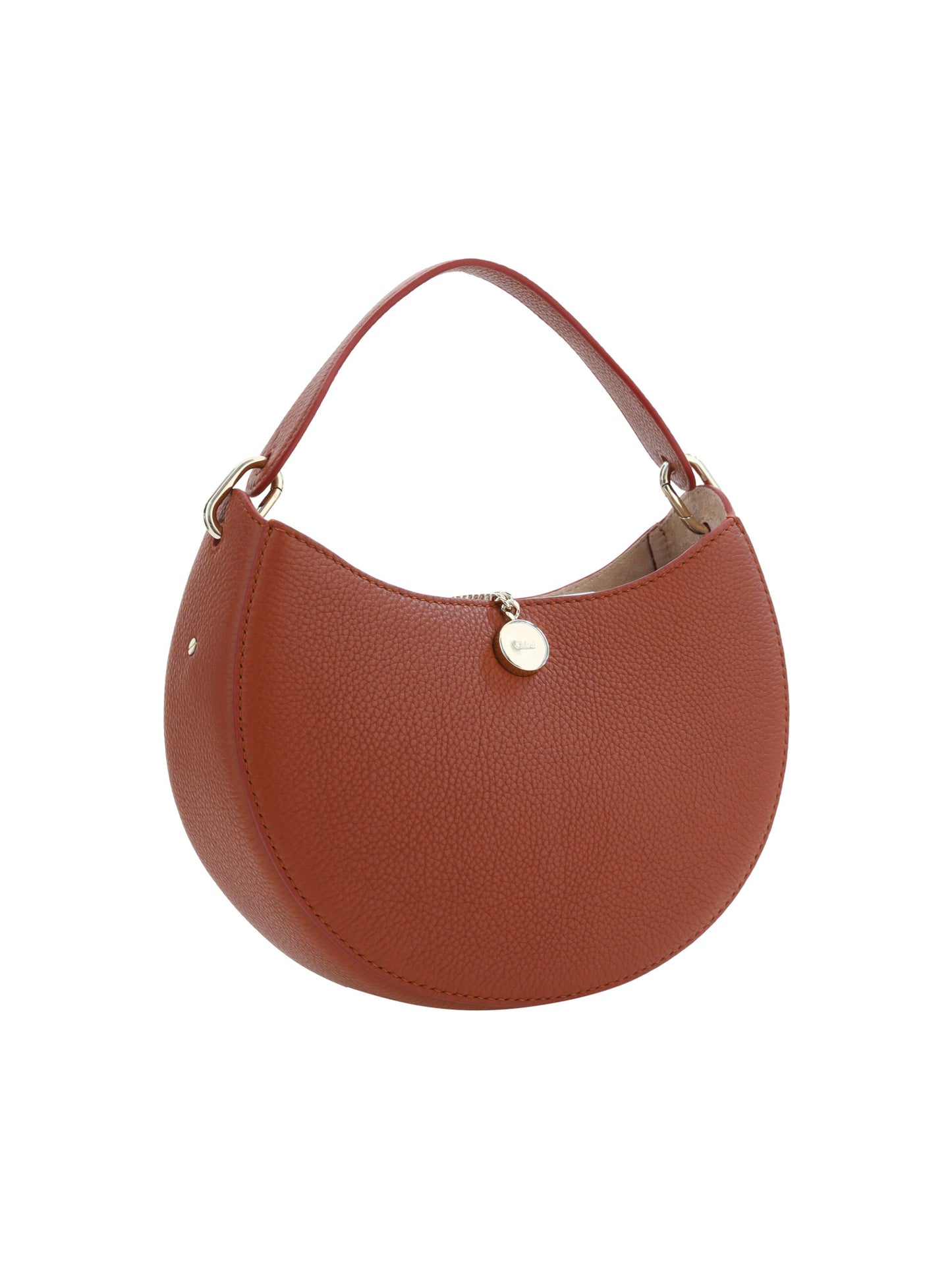 Bolso bandolera pequeño Arlène de piel en color marrón sepia