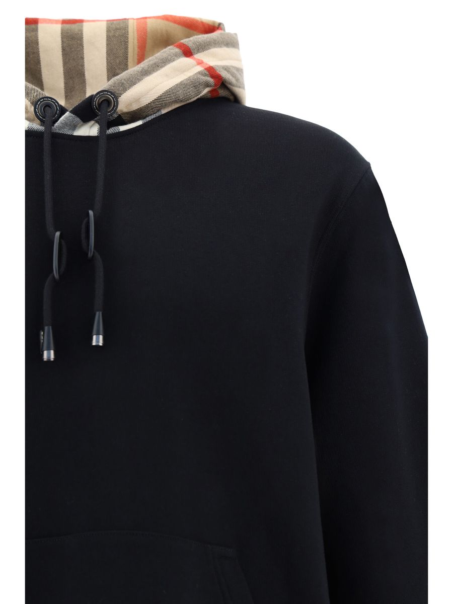 Elegante sudadera con capucha Samuel negra de gran tamaño