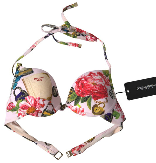 Top de bikini elegante con estampado floral