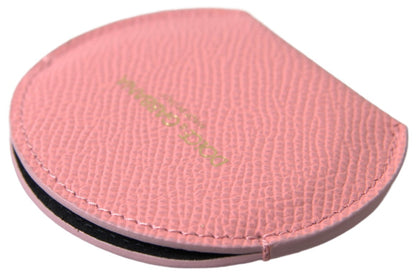 Chic Pink Leather Hand Mirror Holder