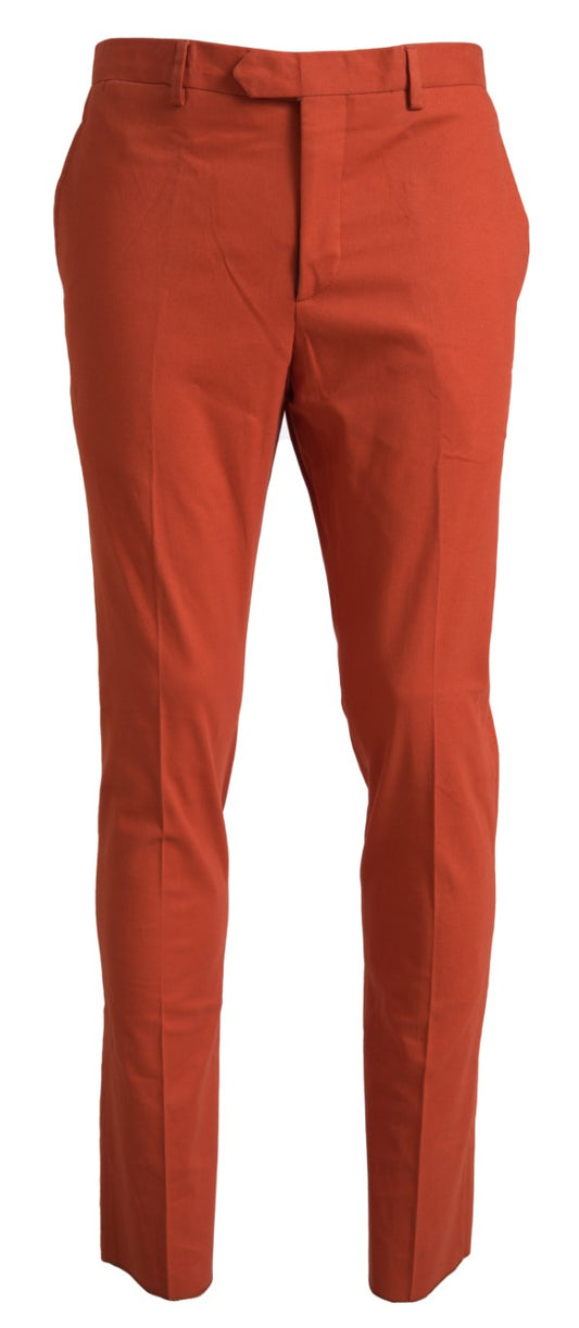 Elegantes pantalones naranja de algodón puro