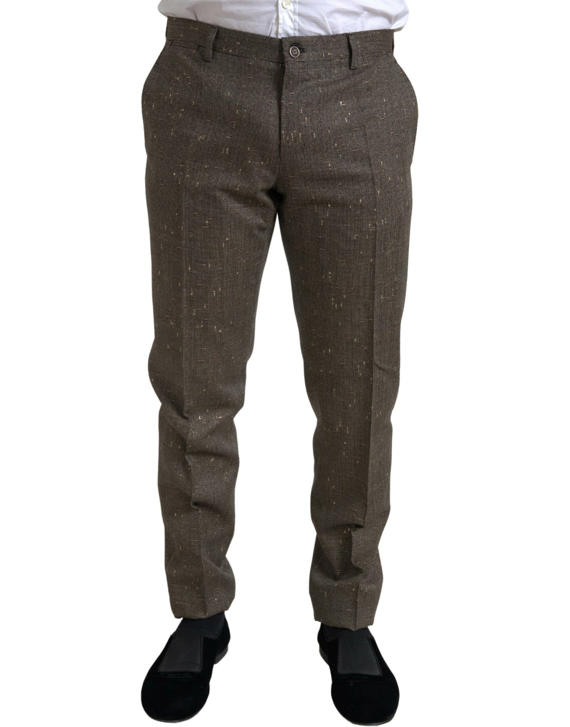 Elegantes pantalones chinos de lana ajustados