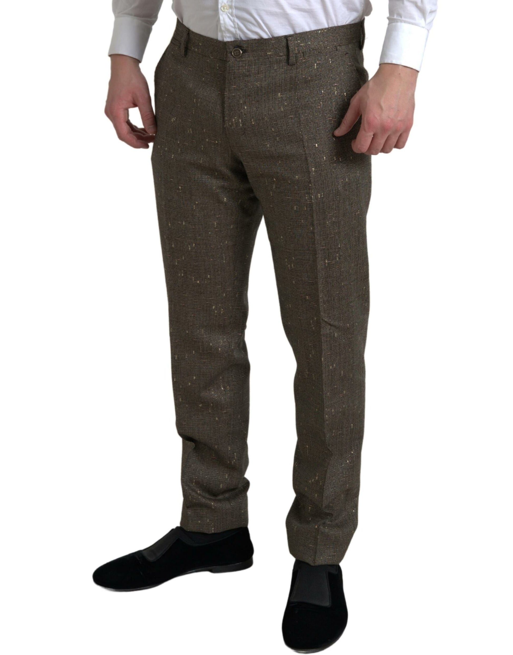 Elegantes pantalones chinos de lana ajustados