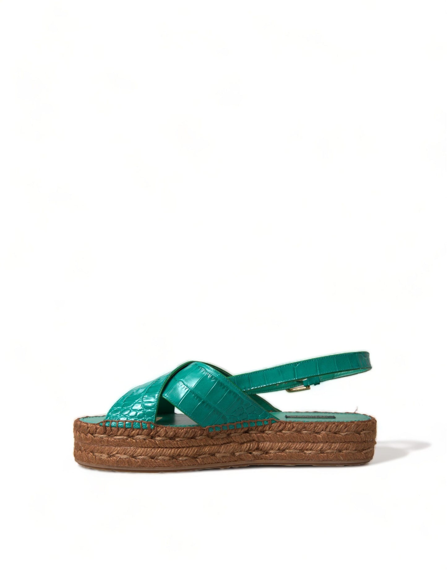 Elegantes sandalias de plataforma con alpargatas verdes