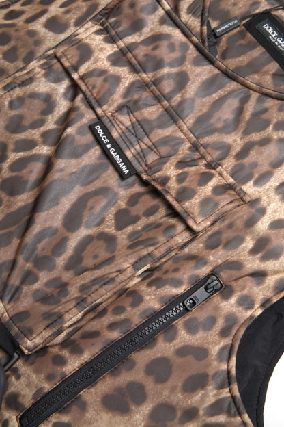 Chaleco de seda con estampado de leopardo Ropa deportiva exclusiva