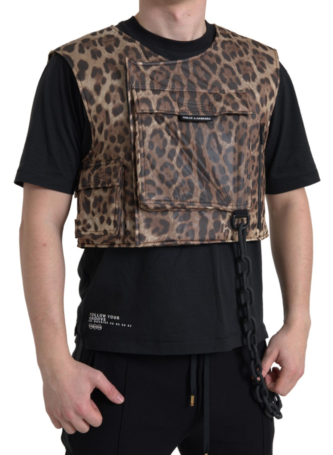 Chaleco de seda con estampado de leopardo Ropa deportiva exclusiva