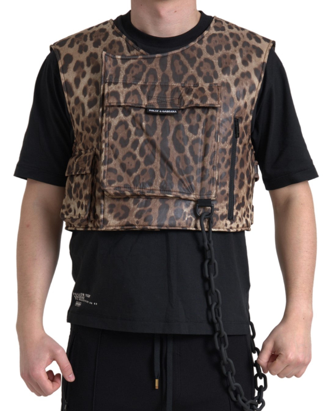 Chaleco de seda con estampado de leopardo Ropa deportiva exclusiva