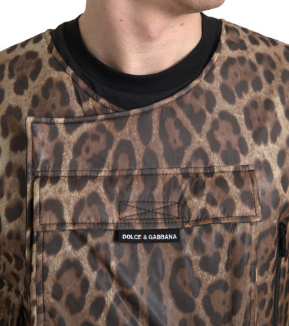 Chaleco de seda con estampado de leopardo Ropa deportiva exclusiva