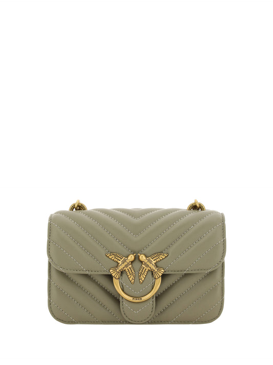 Bolso de hombro Mini Love Bell elegante en color verde nogal