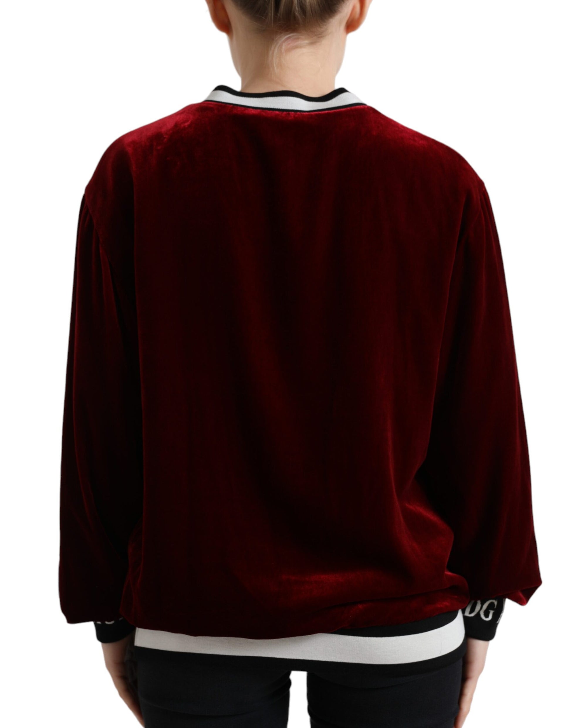 Elegante jersey burdeos con mezcla de seda