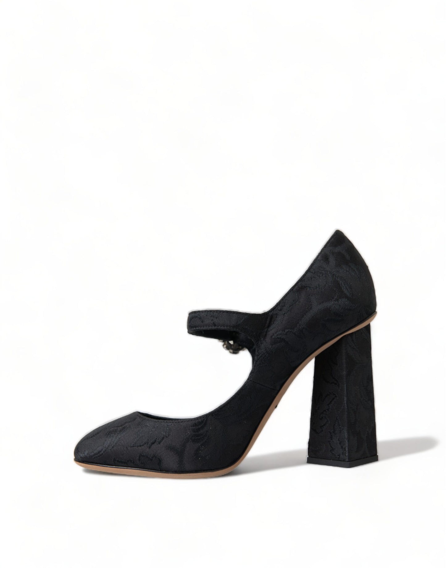 Elegantes zapatos Mary Jane con brocado negro