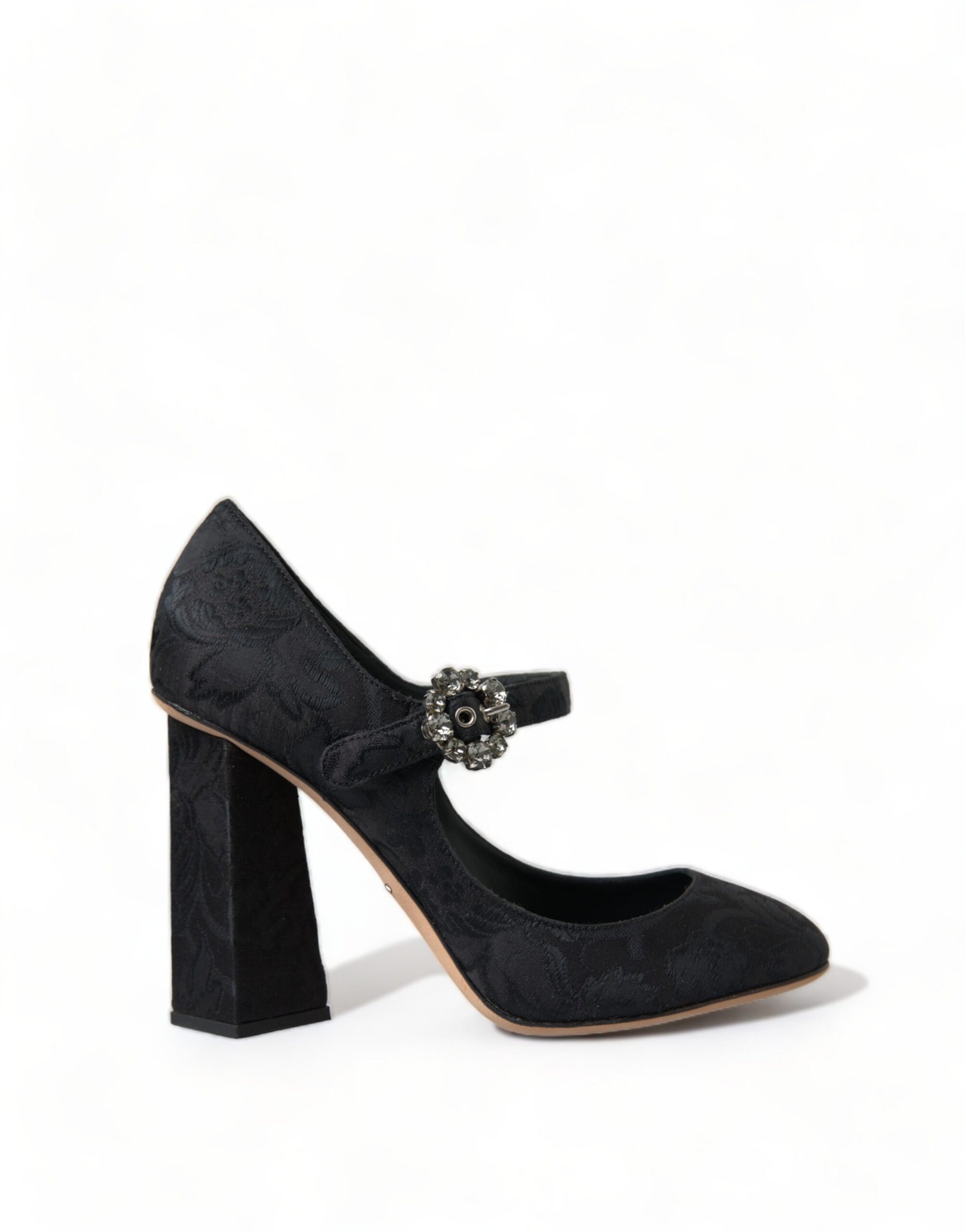 Elegantes zapatos Mary Jane con brocado negro