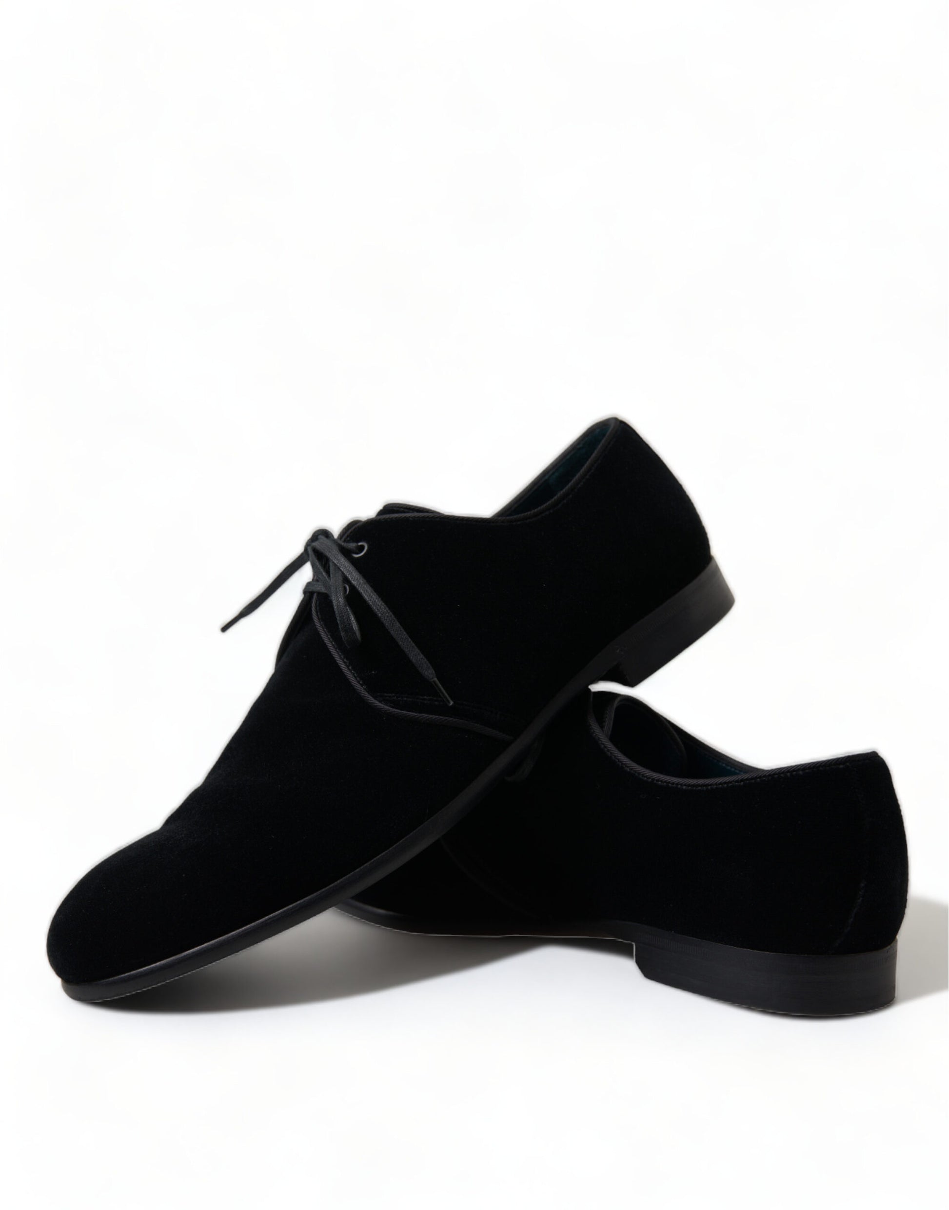 Elegantes zapatos de vestir Derby de terciopelo negro