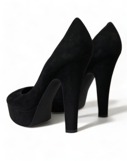 Black Suede Heeled Pumps Sophistication