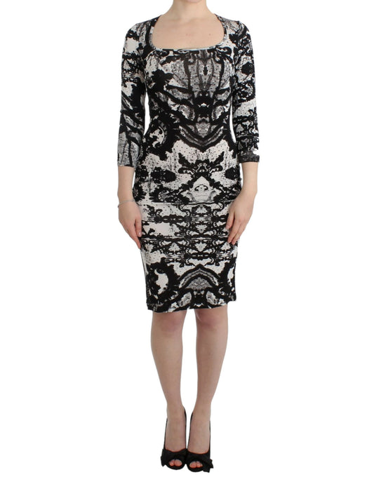 Elegant Printed Jersey Sheath Dress