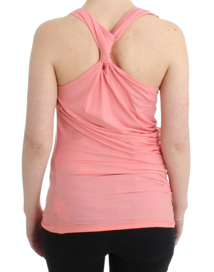 Chic Pink Cotton Blend Tank Top