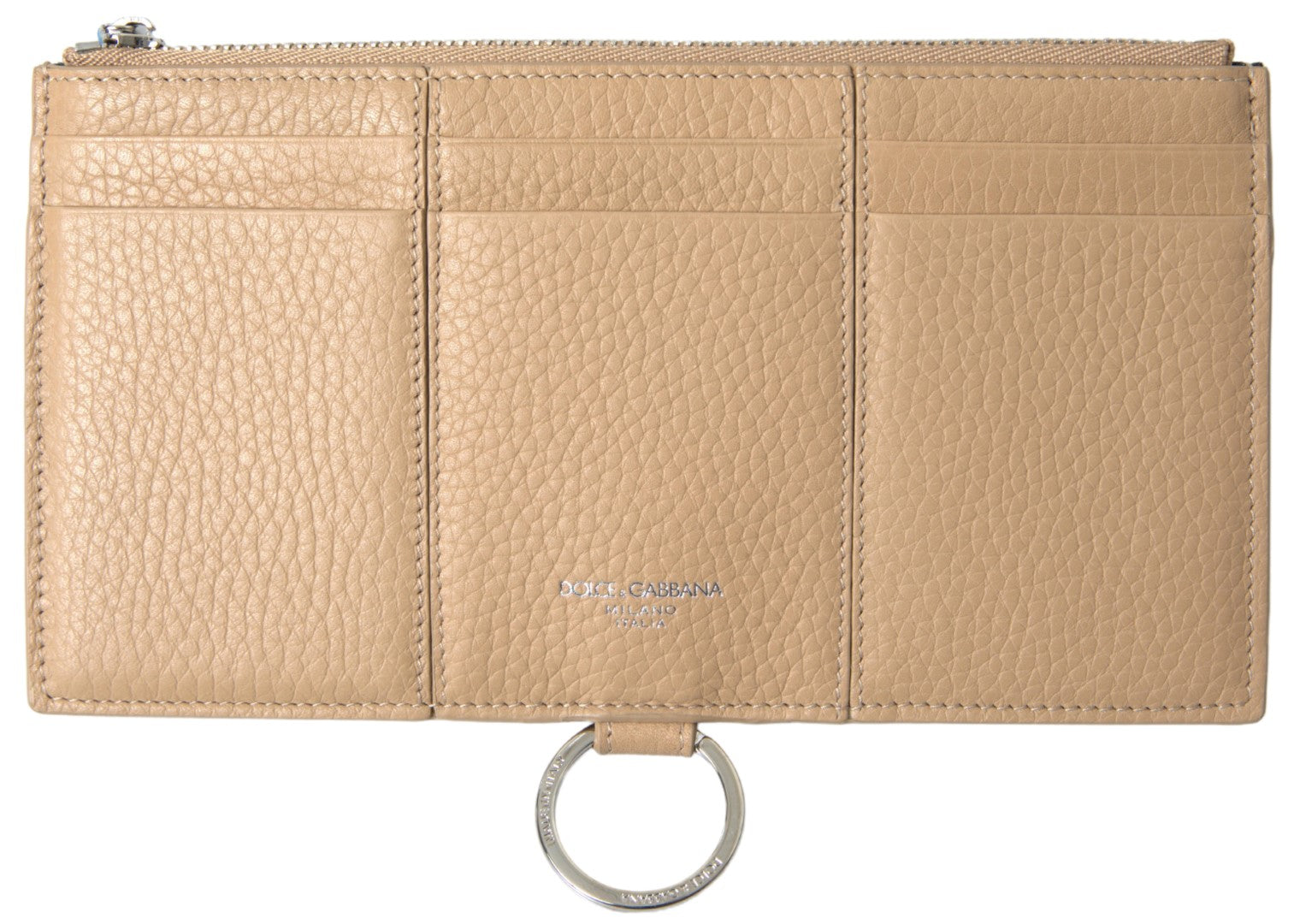 Elegante cartera de piel beige con correa extraíble