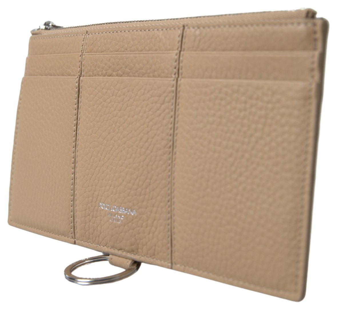 Elegante cartera de piel beige con correa extraíble