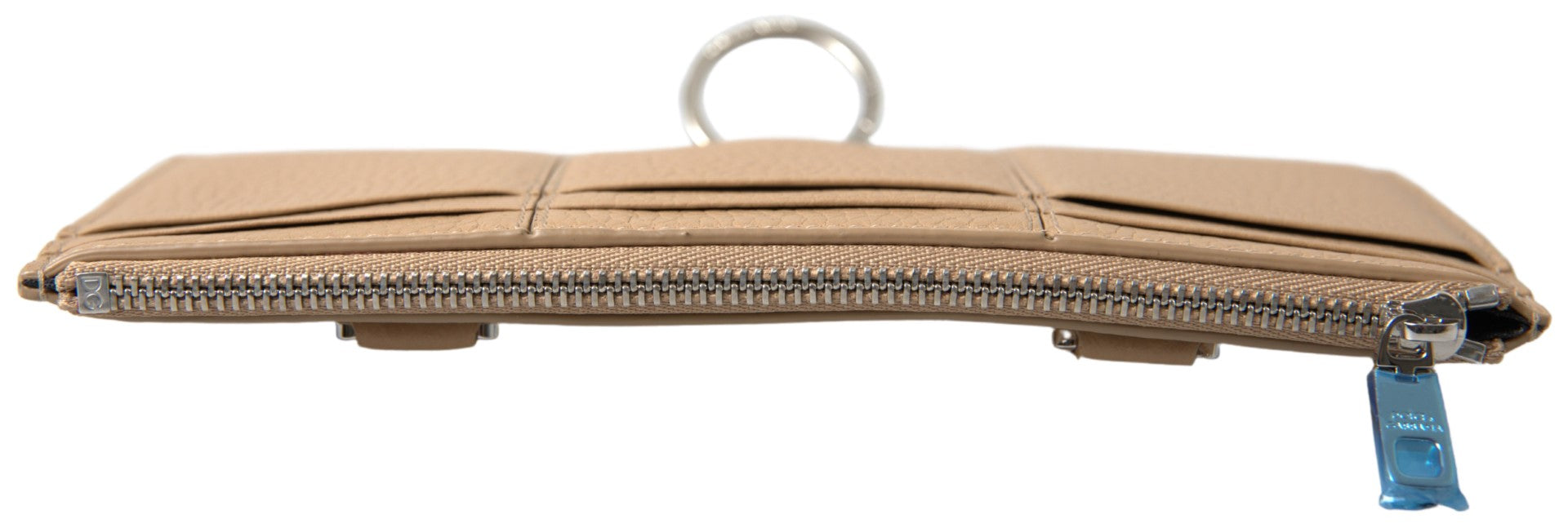 Elegante cartera de piel beige con correa extraíble