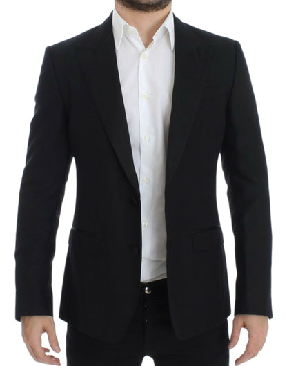 Elegante blazer Sicilia en mezcla de seda negra