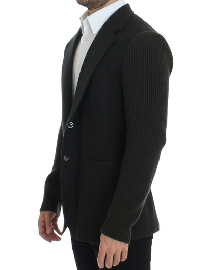 Elegante chaqueta blazer de cachemira verde