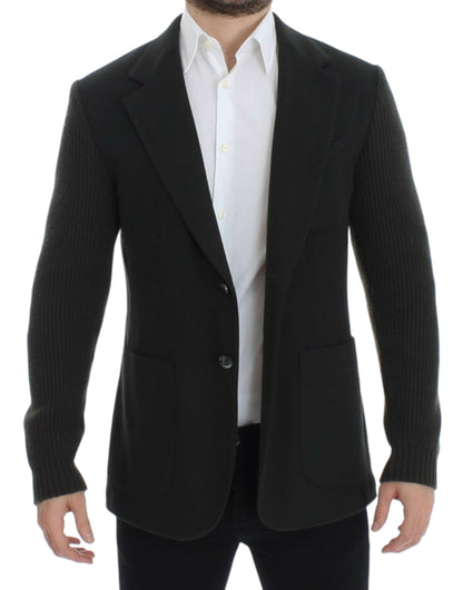 Elegante chaqueta blazer de cachemira verde