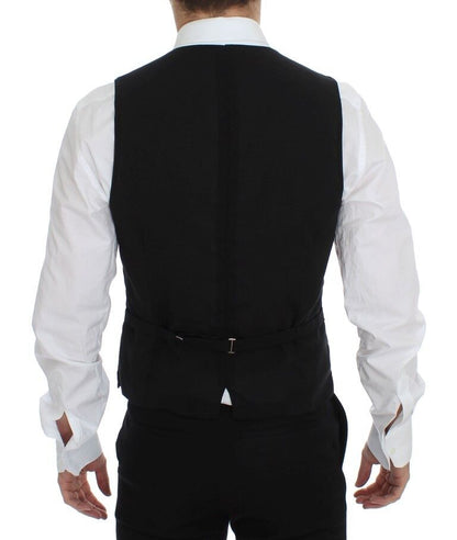 Elegant Black Wool Dress Vest