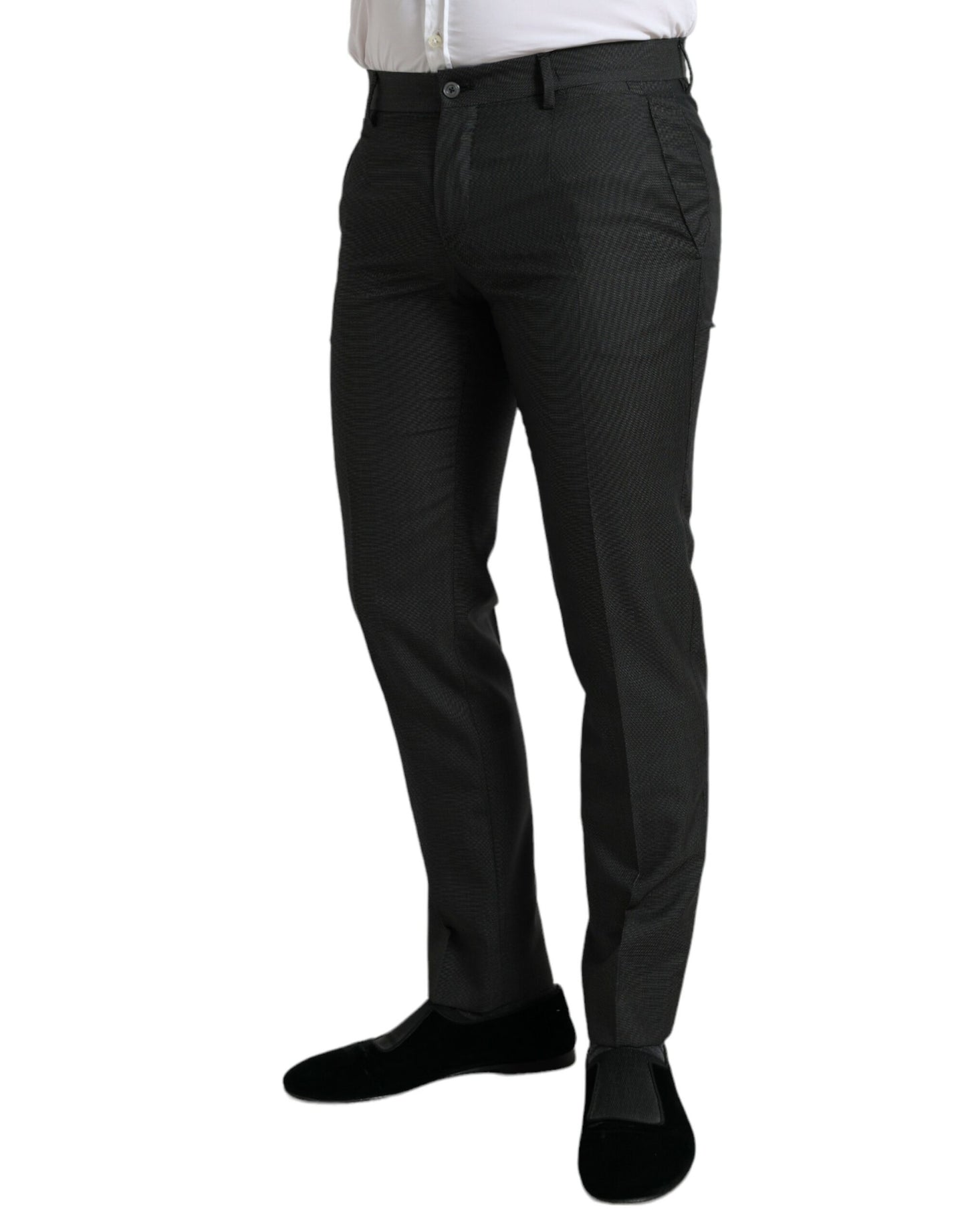 Pantalones de vestir ajustados elegantes de color gris oscuro