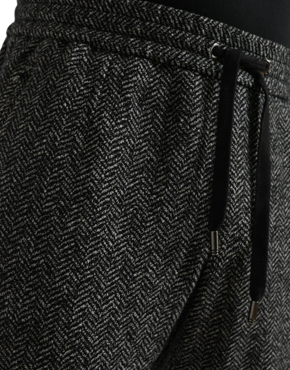 Elegant Dark Gray Wool Blend Joggers