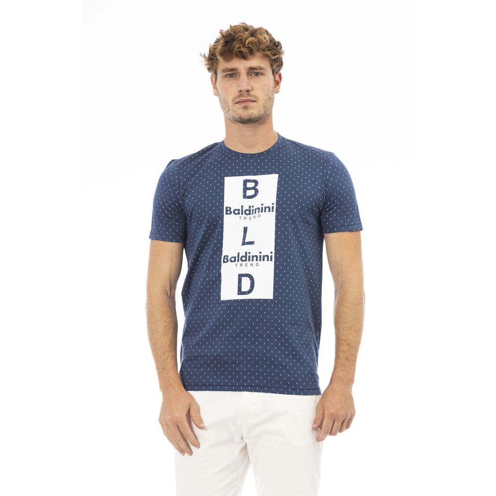 Camiseta azul de algodón para hombre