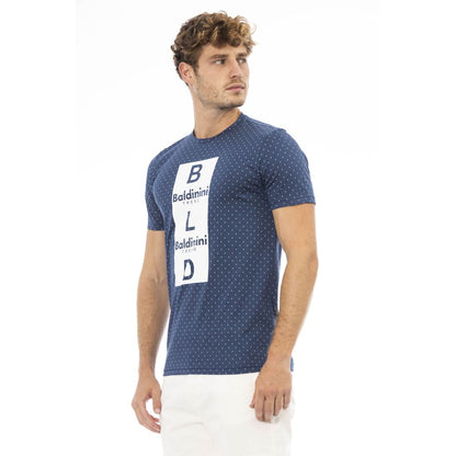 Camiseta azul de algodón para hombre