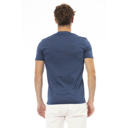 Camiseta azul de algodón para hombre