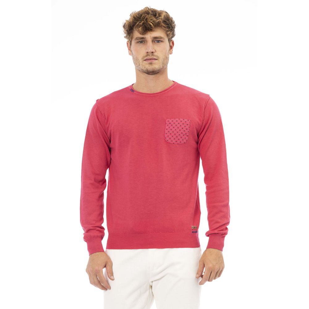 Suéter de algodón rojo para hombre