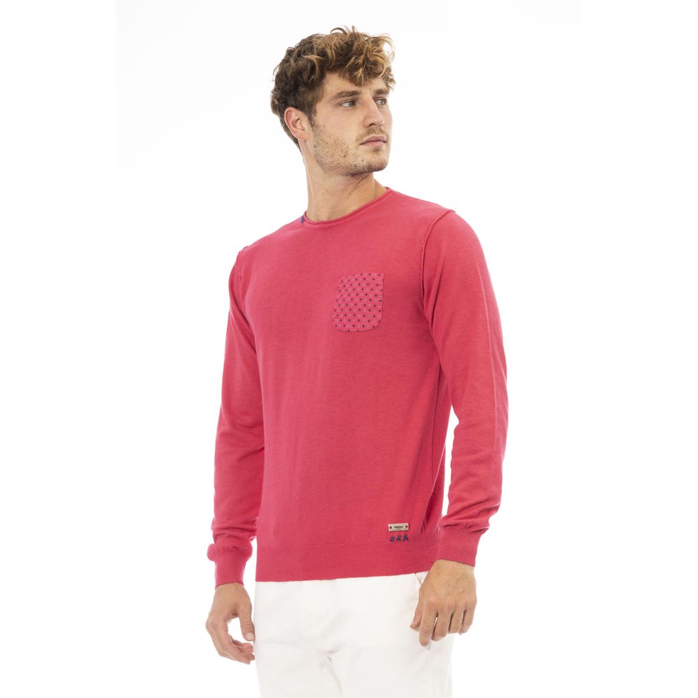 Suéter de algodón rojo para hombre