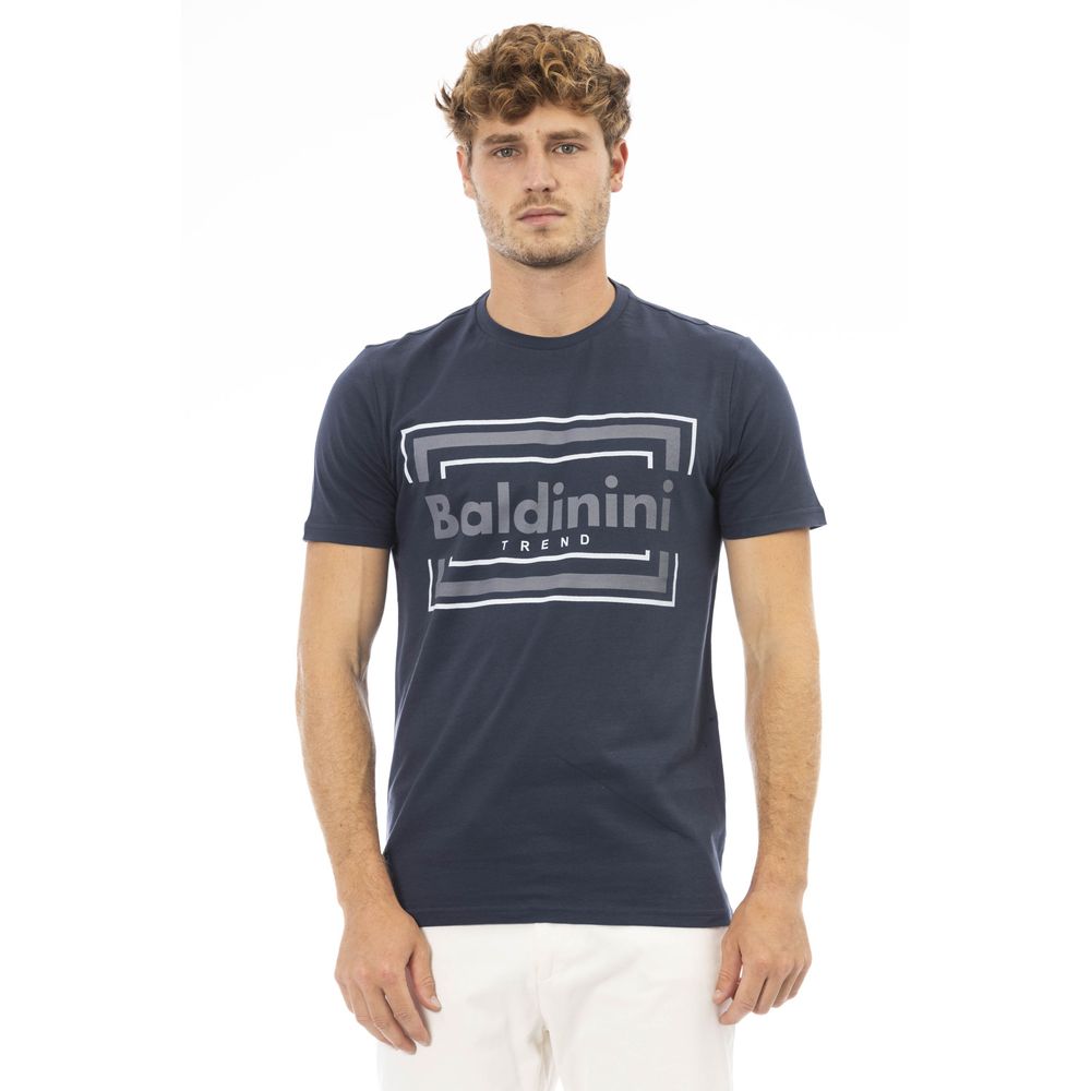 Camiseta de algodón azul para hombre