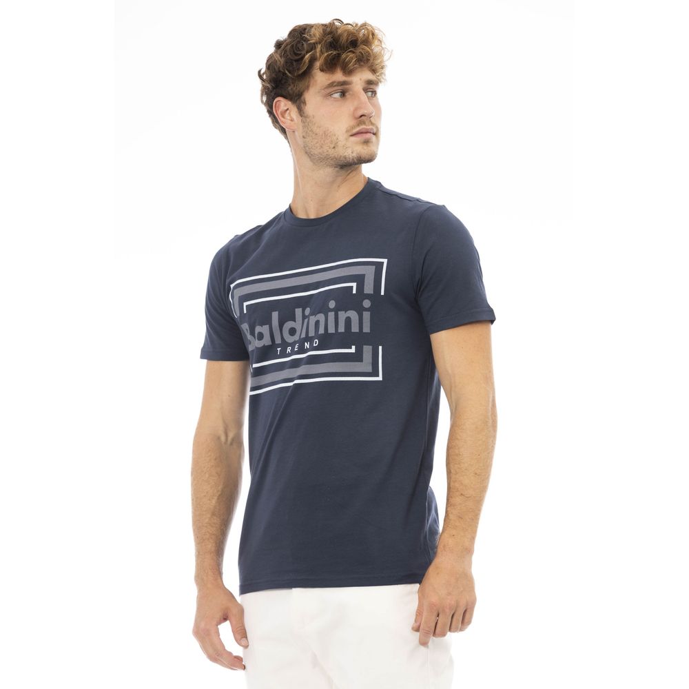 Camiseta de algodón azul para hombre