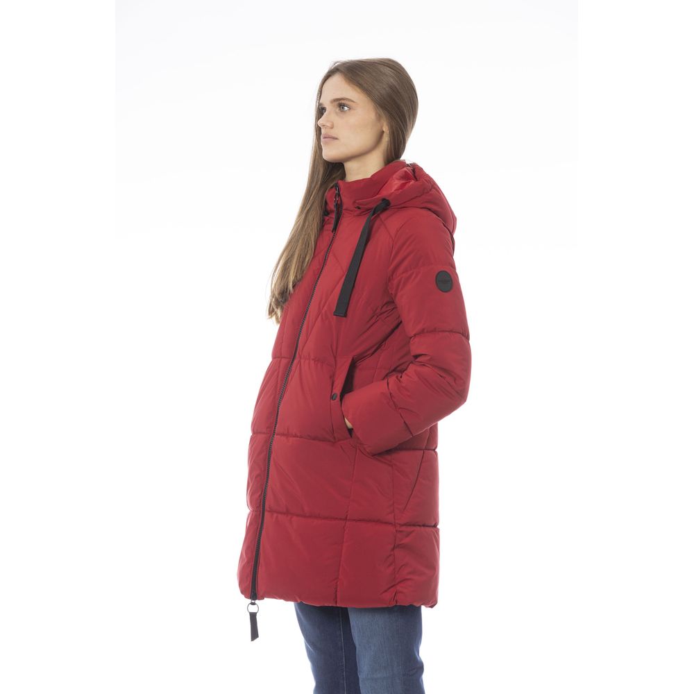 Red Polyester Women Jacket