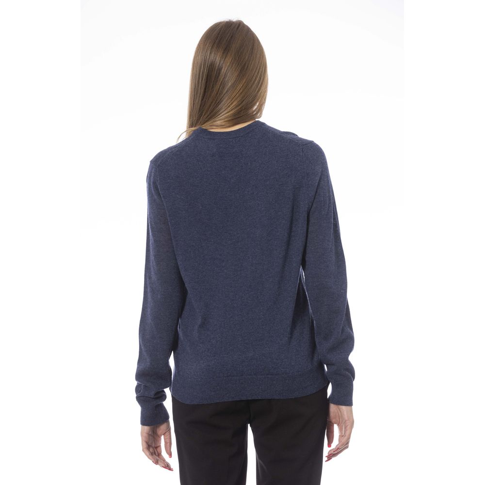 Blue Wool Women Sweater