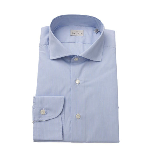 Camisa de algodón azul claro para hombre