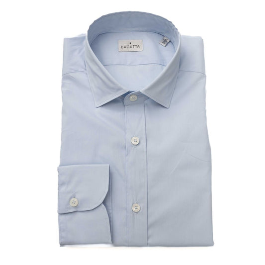 Camisa de algodón azul claro para hombre