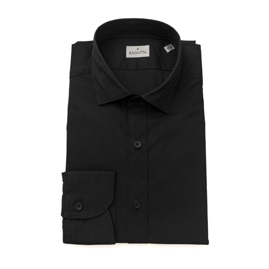 Camisa de algodón negra para hombre