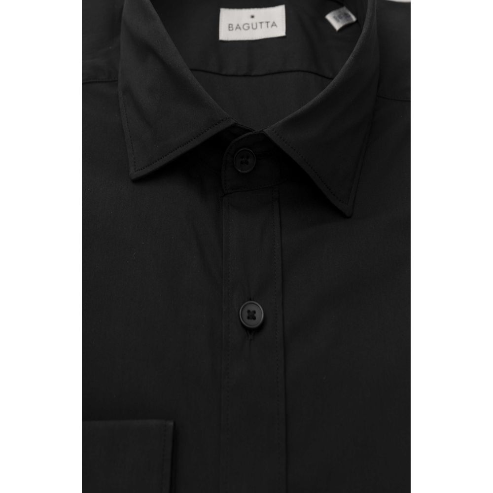 Black Cotton Men Shirt