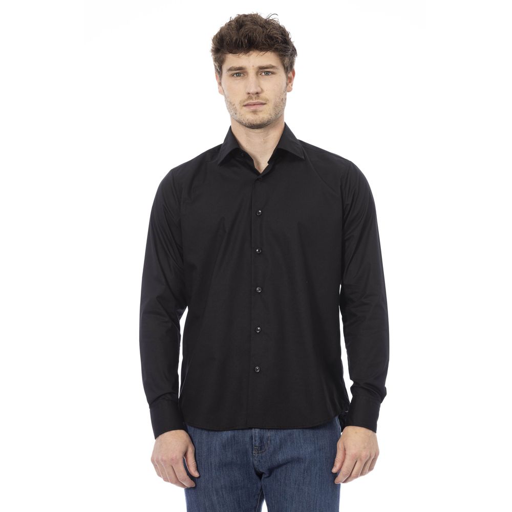 Camisa de algodón negra para hombre