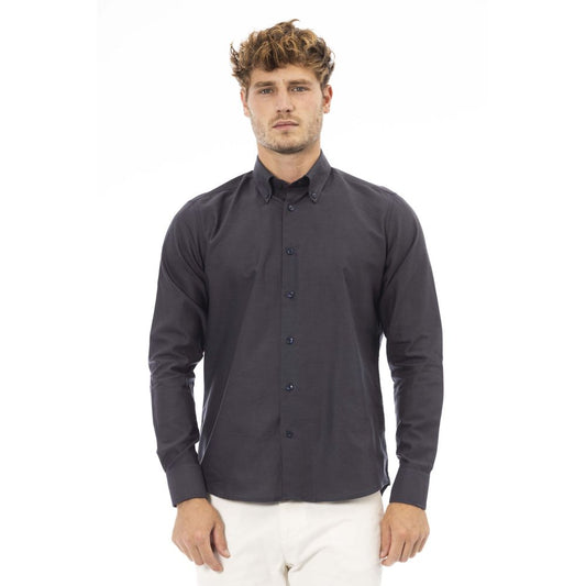 Camisa de algodón gris para hombre