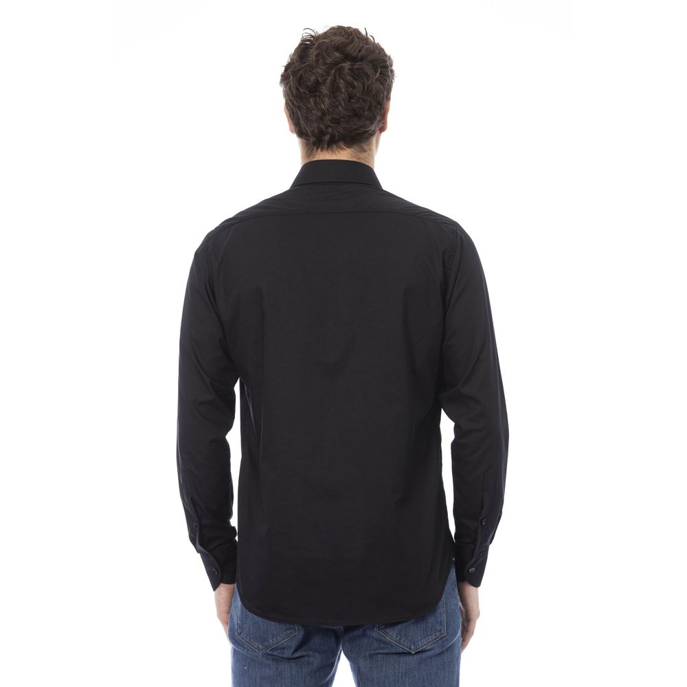 Camisa de algodón negra para hombre