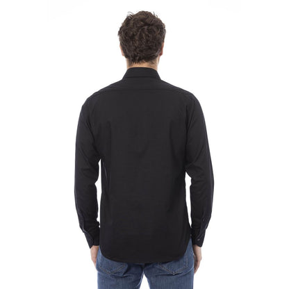 Camisa de algodón negra para hombre